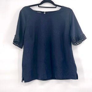 Talbots navy blue blouse size large
